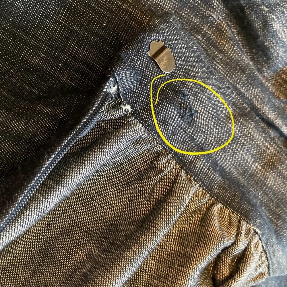 Marks & Spencer Black Denim Midi Skirt | Gathered Waist | Cotton & Linen Blend - Picture 7 of 10